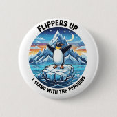 Funny Pinguin Resist Protest gegen Tarrifs Button (Vorderseite)