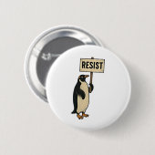 Funny Pinguin Resist Protest gegen Tarrifs Button (Vorne & Hinten)