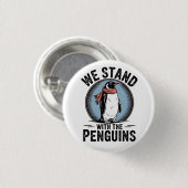 Funny Pinguin Resist Protest gegen Tarrifs Button (Vorne & Hinten)