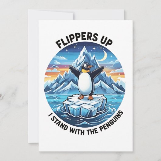 Funny Pinguin Resist Protest gegen Tarrifs Einladung (Vorderseite)