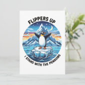 Funny Pinguin Resist Protest gegen Tarrifs Einladung (Stehend Vorderseite)