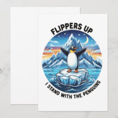 Funny Pinguin Resist Protest gegen Tarrifs Einladung (Vorne/Hinten)