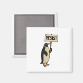 Funny Pinguin Resist Protest gegen Tarrifs Magnet (Vorderseite/Rückseite)