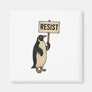 Funny Pinguin Resist Protest gegen Tarrifs Magnet