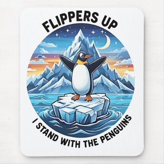Funny Pinguin Resist Protest gegen Tarrifs Mousepad (Vorne)