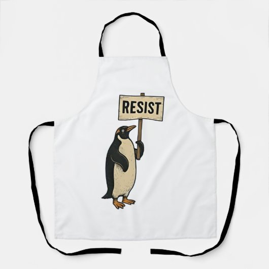 Funny Pinguin Resist Protest gegen Tarrifs Schürze (Vorderseite)