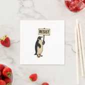Funny Pinguin Resist Protest gegen Tarrifs Serviette (Beispiel)