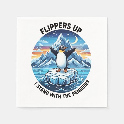 Funny Pinguin Resist Protest gegen Tarrifs Serviette (Vorderseite)