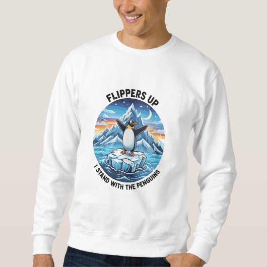 Funny Pinguin Resist Protest gegen Tarrifs Sweatshirt (Vorderseite)