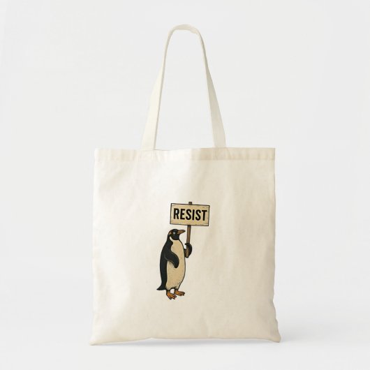 Funny Pinguin Resist Protest gegen Tarrifs Tragetasche (Vorne)