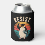 Funny Pinguin Resist Protest gegen Zölle Dosenkühler (Kanne Vorderseite)