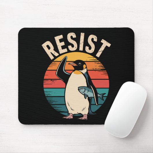 Funny Pinguin Resist Protest gegen Zölle Mousepad (Mit Mouse)
