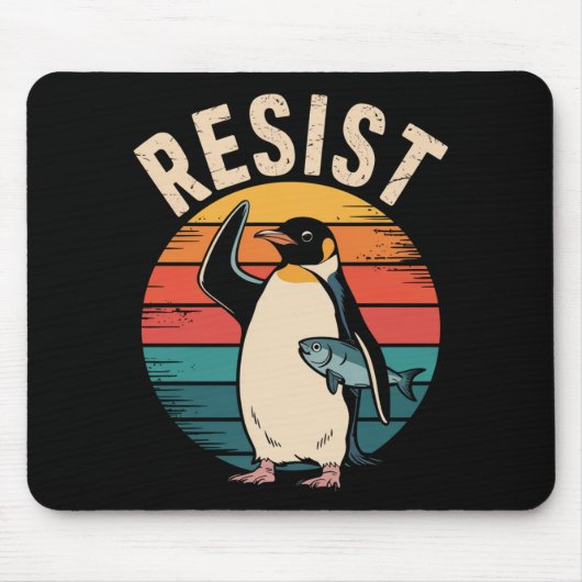 Funny Pinguin Resist Protest gegen Zölle Mousepad (Vorne)