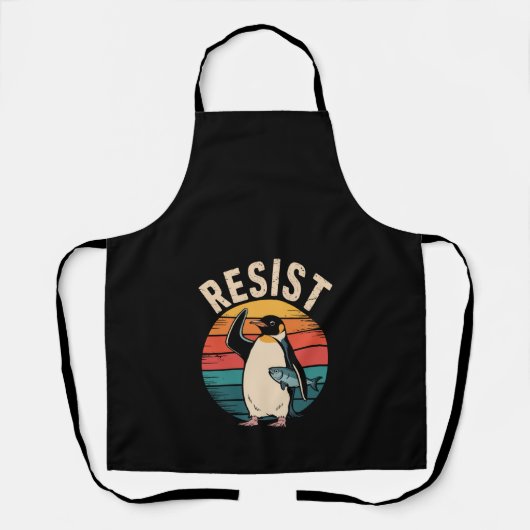 Funny Pinguin Resist Protest gegen Zölle Schürze (Vorderseite)