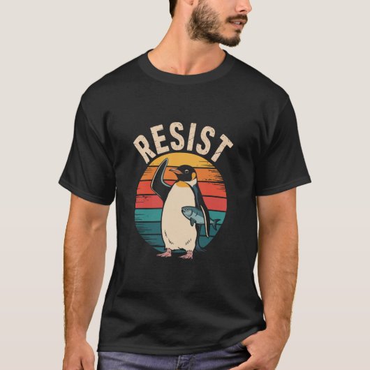 Funny Pinguin Resist Protest gegen Zölle T-Shirt (Vorderseite)