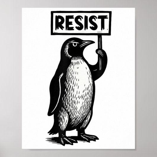 Funny Pinguin Resist Protest nicht mein Präsident Poster (Vorne)