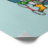 Funny Pinguin rock climbing Poster (Ecke)