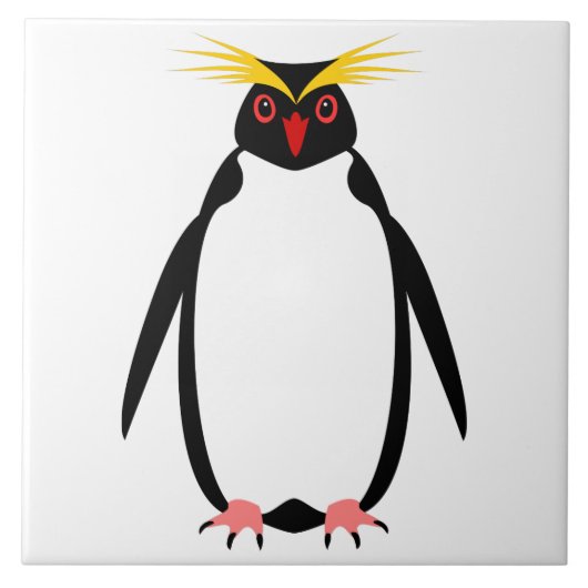 Funny Pinguin rockhopper oder macaroni Fliese (Vorderseite)