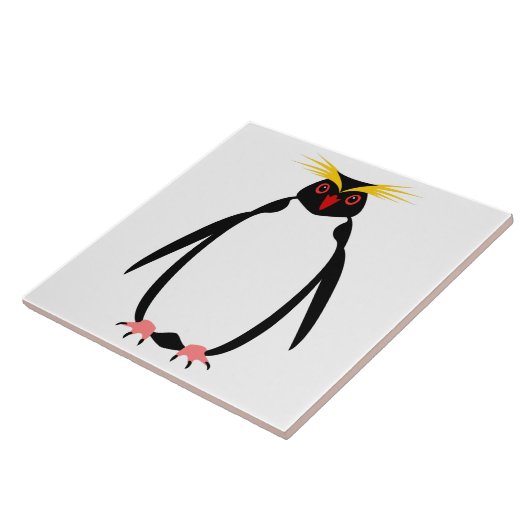 Funny Pinguin rockhopper oder macaroni Fliese (Seite)