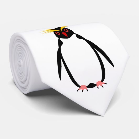 Funny Pinguin rockhopper oder macaroni Krawatte (Gerollt)