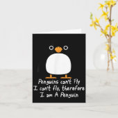 Funny Pinguin T Shirt Cool I Can't Fly Animal Lieb Karte (Gelbe Blume)