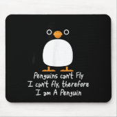 Funny Pinguin T Shirt Cool I Can't Fly Animal Lieb Mousepad (Vorne)