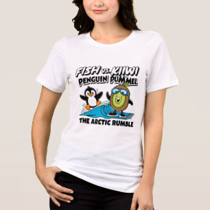 Funny Pinguin und Kiwi Tri-Blend Shirt