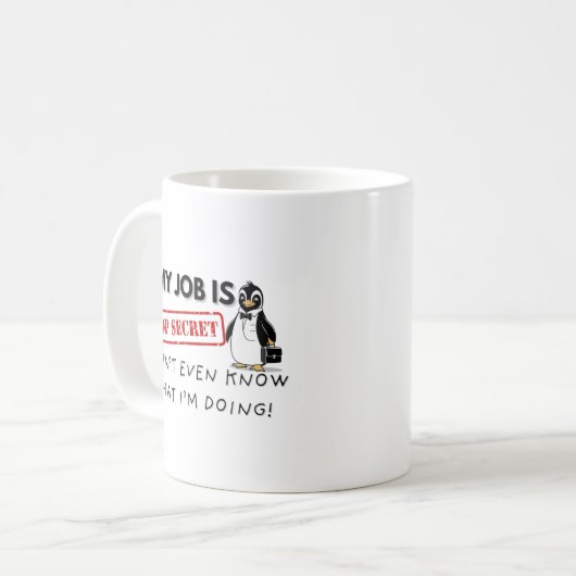Funny Pinguin-Work-Kampf Kaffeetasse (Vorderseite Links)