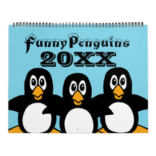 Funny Pinguine Cartoon Grosser Kalender