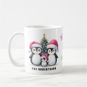 Funny Pinguine Familie Name Rosa Weihnachten Kaffeetasse (Links)