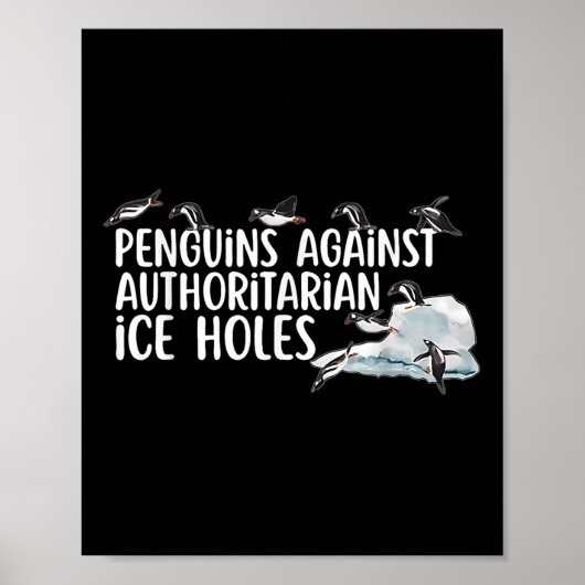 Funny Pinguine gegen autoritäre Eisbrüche Poster (Vorne)