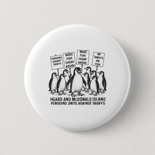 Funny Pinguine gegen Tariffs Heard Island Pengui Button (Vorderseite)