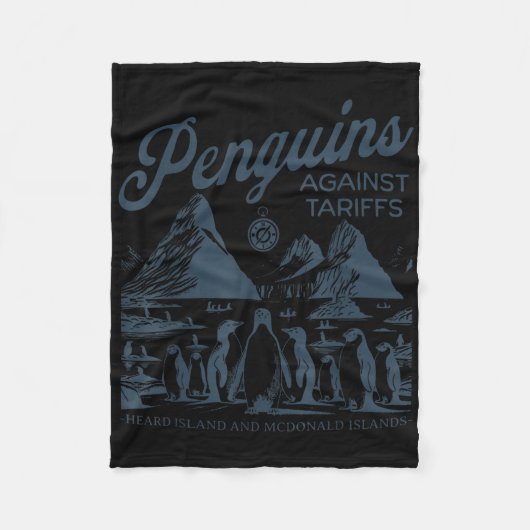 Funny Pinguine gegen Tariffs Heard Island Pengui Fleecedecke (Vorderseite)