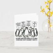 Funny Pinguine gegen Tariffs Heard Island Pengui Karte (Gelbe Blume)