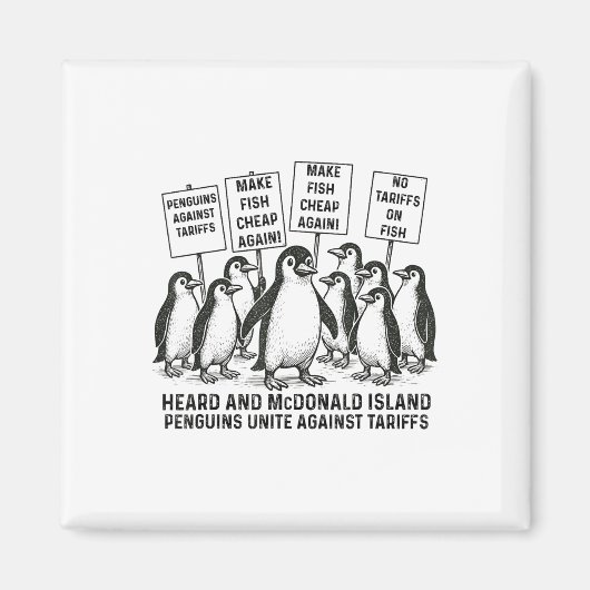 Funny Pinguine gegen Tariffs Heard Island Pengui Magnet (Vorne)