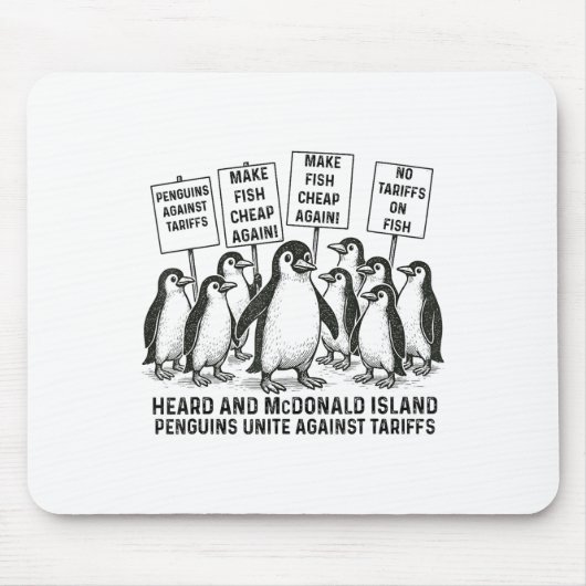 Funny Pinguine gegen Tariffs Heard Island Pengui Mousepad (Vorne)