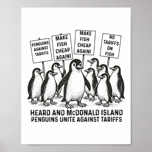 Funny Pinguine gegen Tariffs Heard Island Pengui Poster (Vorne)