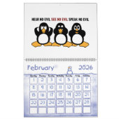 Funny Pinguins Cartoon Art Large 2022 Kalender (Feb 2026)
