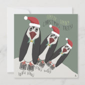 Funny Pinguins Christmas Cookie Exchange Einladung (Vorderseite)