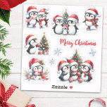 Funny Pinguins in Red Merry Christmas Aufkleber<br><div class="desc">Dieser Aufkleber ist ein Set von niedlichen Pinguinen,  die sich während der Weihnachtsfeiertage amüsieren und frohe Weihnachten wünschen,  und es ist eine tolle Idee für die Weihnachtszeit. Arktische Tiere sind in roten Weihnachtsmannmützen auf diesem Set entworfen.</div>