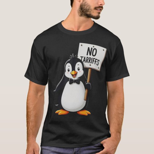 Funny Pinguins NO TARIFFS-Steuern T-Shirt (Vorderseite)
