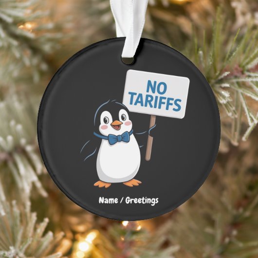 Funny Pinguins NO TARIFFS Taxes Unglaublich witzig Ornament (Baum)