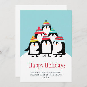 Funny Pinguins Weihnachts Unternehmensgrüße Feiertagskarte