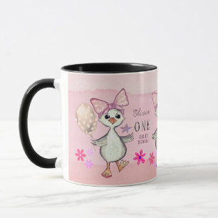 Funny Pink Albern Gans Custom 1. Geburtstag Tasse