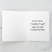 Funny Pink Belated Birthday Wwünschcard Karte (Innenseite)