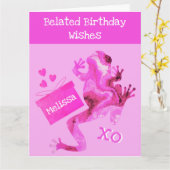 Funny Pink Belated Birthday Wwünschcard Karte (Gelbe Blume)