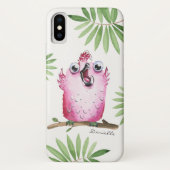 Funny Pink Bird mit deinem Namen Case-Mate iPhone Hülle (Rückseite)