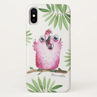 Funny Pink Bird mit deinem Namen