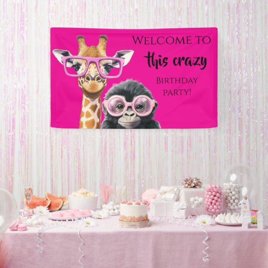 Funny Pink Birthday Party Banner (Party)