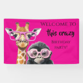 Funny Pink Birthday Party Banner (Horizontal)